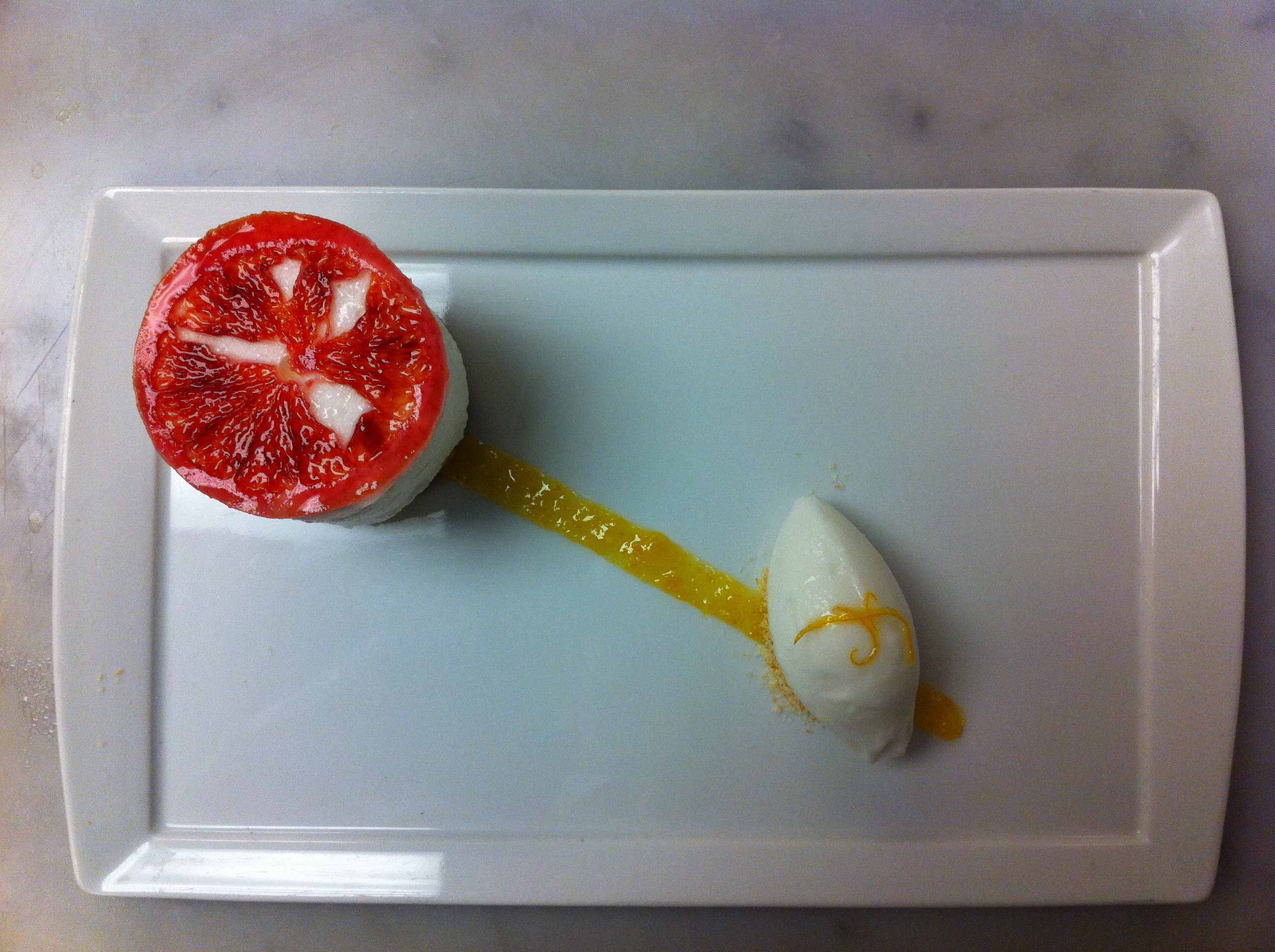 citrus dessert above shot