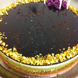 Pistachio and alba truffle birthday cake
